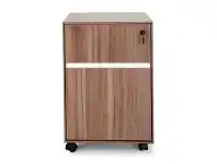 LivingStyles Milando 2 Drawer Moblie Pedestal File Cabinet, Walnut offer