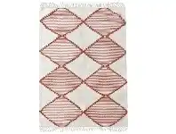 LivingStyles Flona Handwoven Textured Cotton Rug, 190x290cm, Terracotta offer