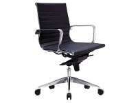 LivingStyles Web PU Leather Executive Office Chair, Low Back, Black offer