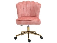 LivingStyles Flemings Velvet Fabric Office Chair, Peach offer