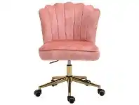 Flemings Velvet Fabric Office Chair, Peach