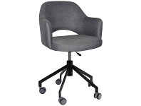 LivingStyles Albury Commercial Grade Gravity Fabric Gas Lift Office Armchair, Slate / Black offer