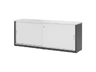 Logan Credenza Cabinet with Locker, 150cm, White / Black