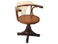 LivingStyles Pursers Timber Pedestal Chair, Honey / Ivory offer