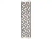LivingStyles Saffron Hawa Fringed Shag Runner Rug, 80x200cm, Silver offer