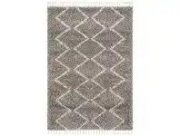 LivingStyles Saffron Amira Fringed Shag Rug, 120x170cm, Grey offer