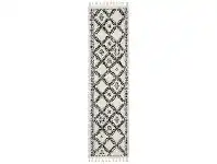 LivingStyles Saffron Jamila Fringed Shag Runner Rug, 80x200cm, White offer