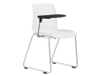 LivingStyles Pod Lecture Chair, Sled Leg, White offer