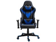 LivingStyles Thunderbolt PU Leather Gaming Chair, Black / Blue offer