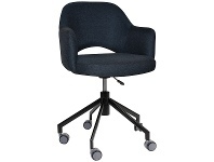 LivingStyles Albury Commercial Grade Gravity Fabric Gas Lift Office Armchair, Navy / Black offer