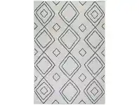 LivingStyles Courtyard Marrakesh Modern Rug, 290x200cm, Ivory / Grey offer