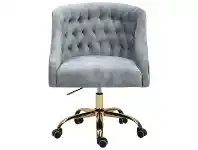 LivingStyles Arnolds Velvet Fabric Office Chair, Silver offer