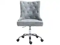 LivingStyles Will Velvet Fabric Office Chair, Silver offer