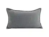 LivingStyles Farra Linen Lumbar Cushion, Dark Grey offer