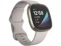 Officeworks Fitbit Sense Smart Fitness Watch White and Gold offer