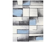 LivingStyles Allure Squares Modern Rug, 200x290cm, Blue/Grey offer