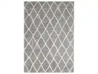 Lumina Diamond Shag Rug, 330x240cm, Grey/Cream