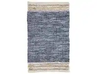 Sumak Hand Loomed Leather & Jute Rug, 60x90cm, Dark Grey