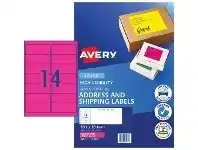 Officeworks Avery Signalling Labels Fluoro Pink 25 Sheets 14 Per Page offer