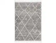 LivingStyles Saffron Kenza Fringed Shag Rug, 120x170cm, Silver offer
