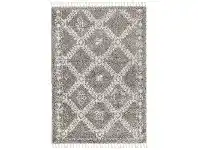 LivingStyles Saffron Jamila Fringed Shag Rug, 200x290cm, Grey offer