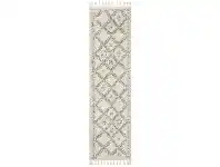 LivingStyles Saffron Jamila Fringed Shag Runner Rug, 80x300cm, Natural offer
