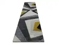 Sunbury Flynn Modern Runner Rug, 80x300cm, Gold / Grey