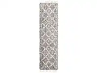 LivingStyles Saffron Jamila Fringed Shag Runner Rug, 80x400cm, Silver offer
