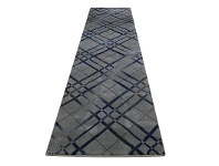 LivingStyles Sunbury Zac Modern Runner Rug, 80x300cm, Navy / Grey offer