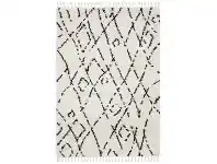LivingStyles Saffron Meryem Fringed Shag Rug, 300x400cm, White offer