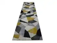 LivingStyles Sunbury Cooper Modern Runner Rug, 80x300cm, Gold / Grey offer