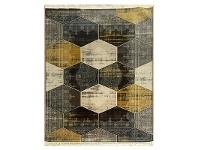 LivingStyles Apollo Hexago Modern Rug, 200x290cm, Brown offer