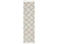 LivingStyles Saffron Hawa Fringed Shag Runner Rug, 80x200cm, Natural offer