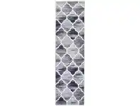 Vision Lattice Modern Runner Rug, 400x80cm, Blue / Grey