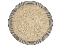 LivingStyles Capri Jute Round Rug, 200cm, Grey / Natural offer