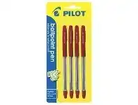Officeworks Pilot BPS-GP Fine Ballpoint Pens Red 4 Pack offer
