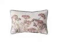 Peyton Feather Filled Embroidered Cotton Lumbar Cushion