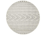 LivingStyles Mirage Adani Modern Tribal Round Rug, 150cm, Grey offer