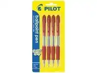 Officeworks Pilot BPGP 10-R Retractable Ballpoint Pen 0.7mm Red 4 Pack offer