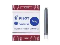 Officeworks Pilot IC-50 Fountain Pen Ink Cartridges Blue 6 Pack offer