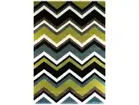 LivingStyles Valens Chevron Modern Rug, 200x290cm, Green / Blue offer
