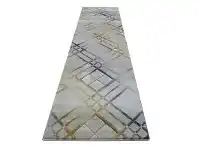 LivingStyles Sunbury Zac Modern Runner Rug, 80x300cm, Gold / Grey offer