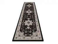 Shiraz Yasmine Oriental Runner Rug, 80x300cm, Black