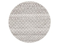 LivingStyles Oasis Selma Tribal Round Rug, 150cm, Silver offer