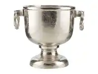 Perales Aluminium Footed Ice Bucket with Ring Handles, Antique Silver