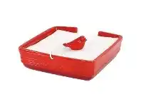 LivingStyles Chasseur La Cuisson Serviette Holder with Bird Weight - Red offer