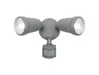 LivingStyles Otto IP54 LED Outdoor Floodlight with Motion Sensor, 2 Light, Silver offer