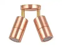 LivingStyles Roslin IP65 Exterior Double Adjustable Wall Light, GU10, Copper with Brass Knuckle offer