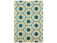 LivingStyles Honeycomb Egyptian Made Indoor/Outdoor Rug in Blue & Citrus - 230x160cm offer