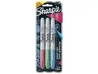 Officeworks Sharpie Fine Permanent Markers Metallic 3 Pack offer